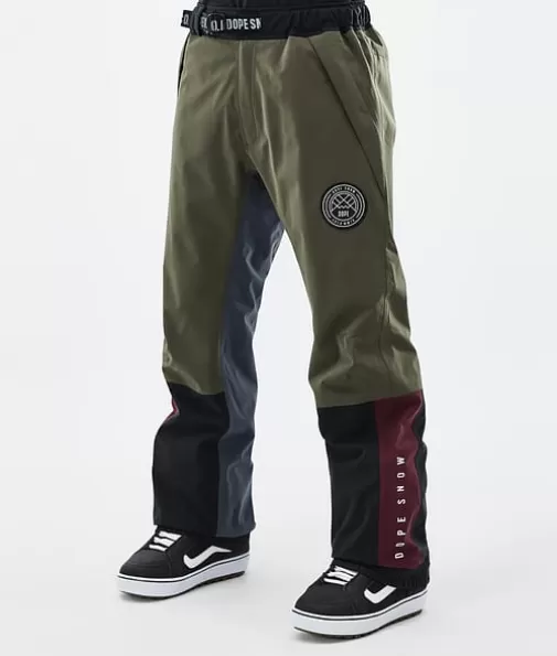 Snowboard Broeken<Dope Snow Blizzard Track OIiveGreen/Burgundy/MetalBlue/Black