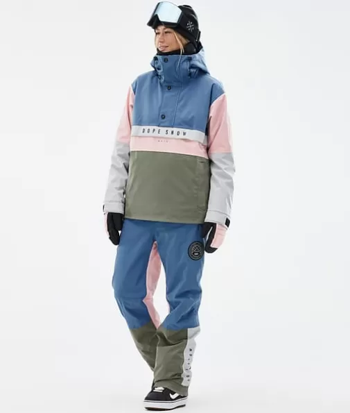 Snowboard Broeken<Dope Snow Blizzard Track W BlueSteel/LightGrey/SoftPink/Greenish